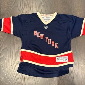 Reebok Kids Navy and Red New York RANGERS Jersey 2-4T